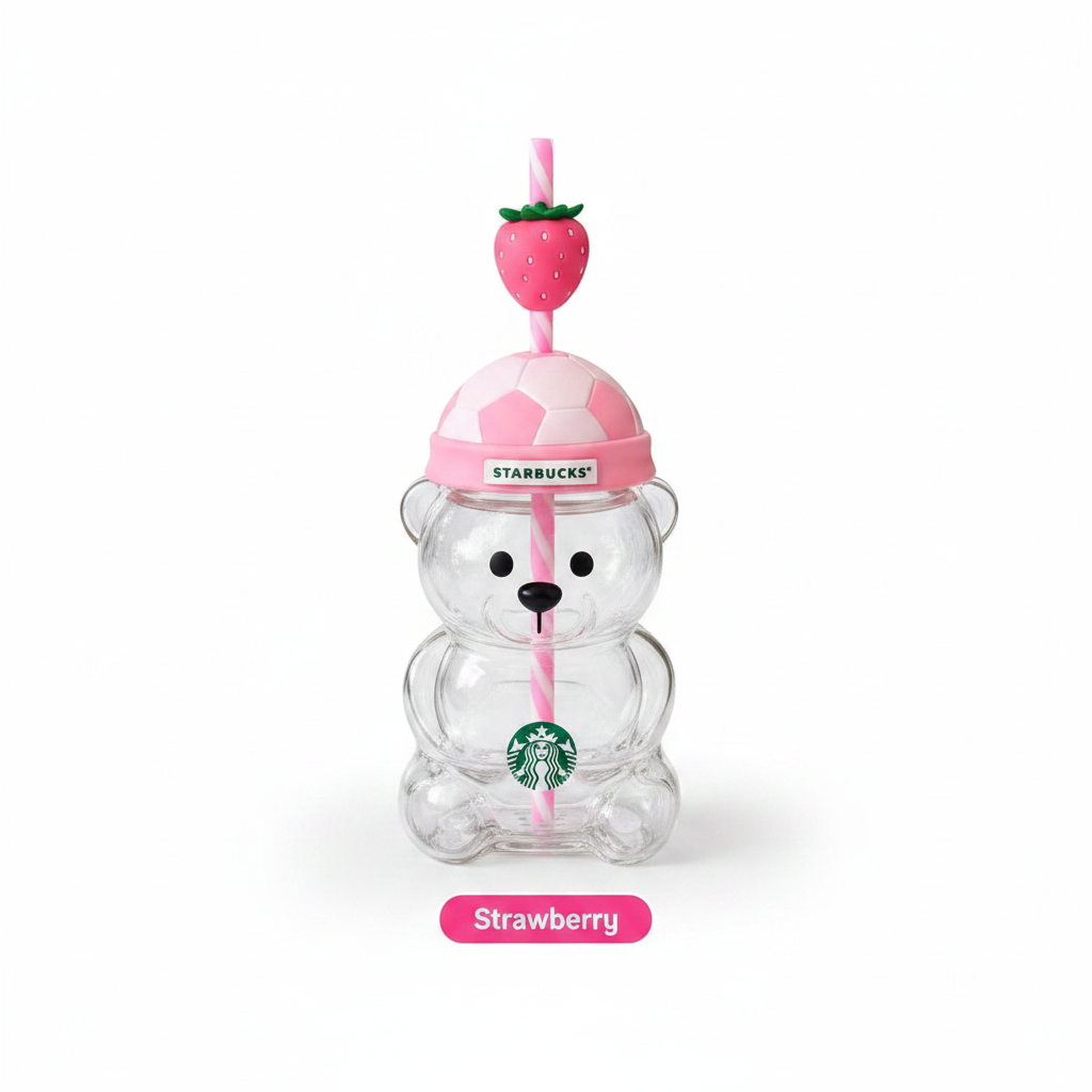 Starbucks Bearista Bear Glass Tumbler – Strawberry Edition