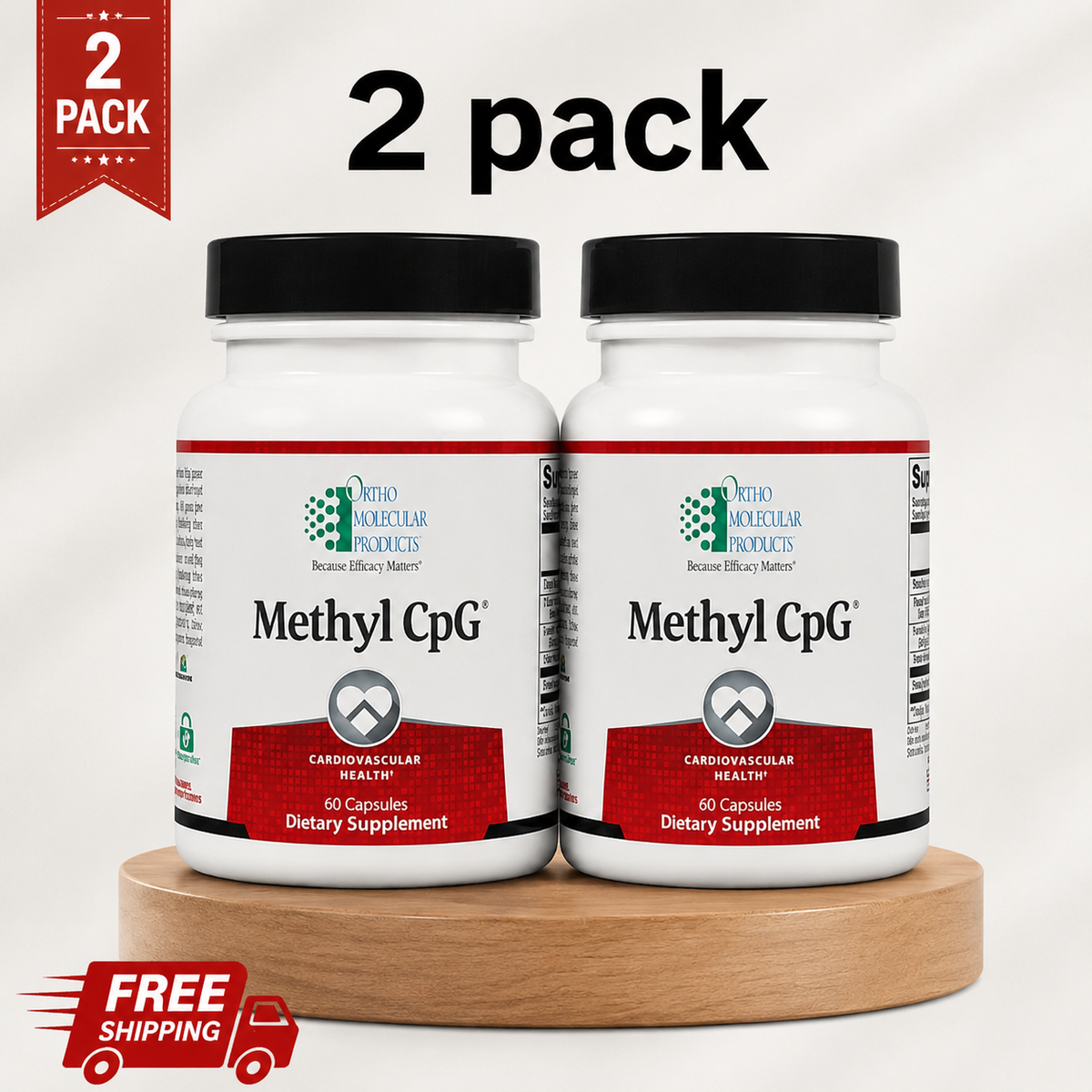 Methyl CPG Ortho Molecular Products Cardiovascular 60 Capsules 2 Pack