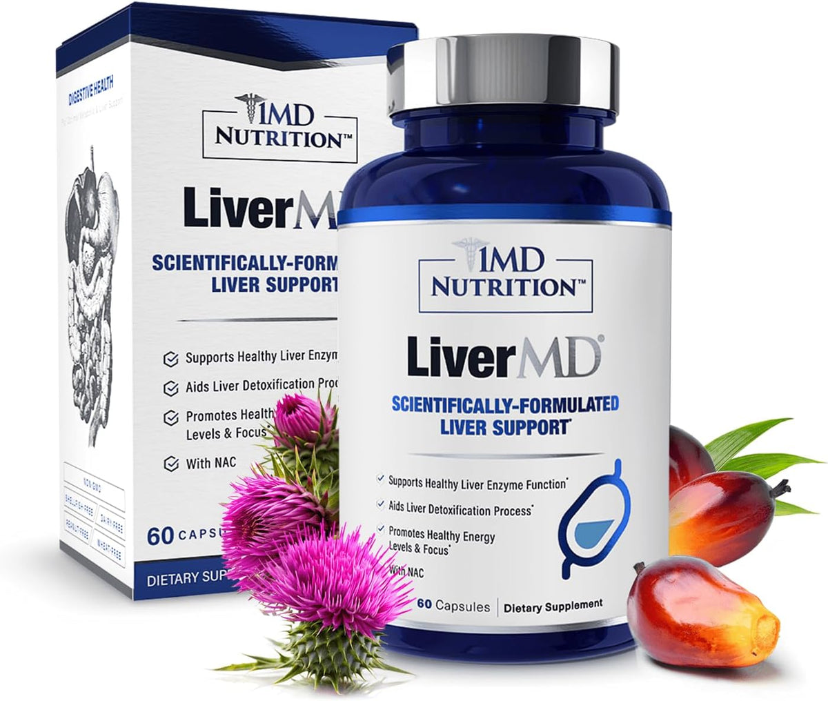 1MD Nutrition LiverMD – Daily Enzyme & Natural Vitality Support (60 Capsules)