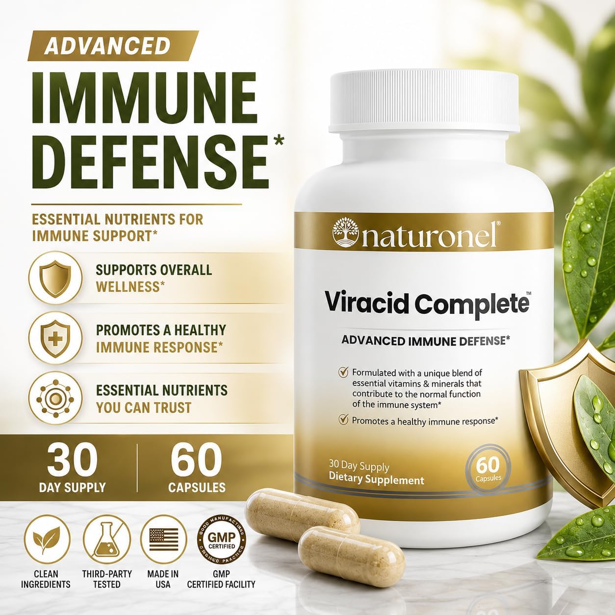 Naturonel Viracid Complete Advanced Immune Support – Daily Nutrient Formula (60 Capsules)