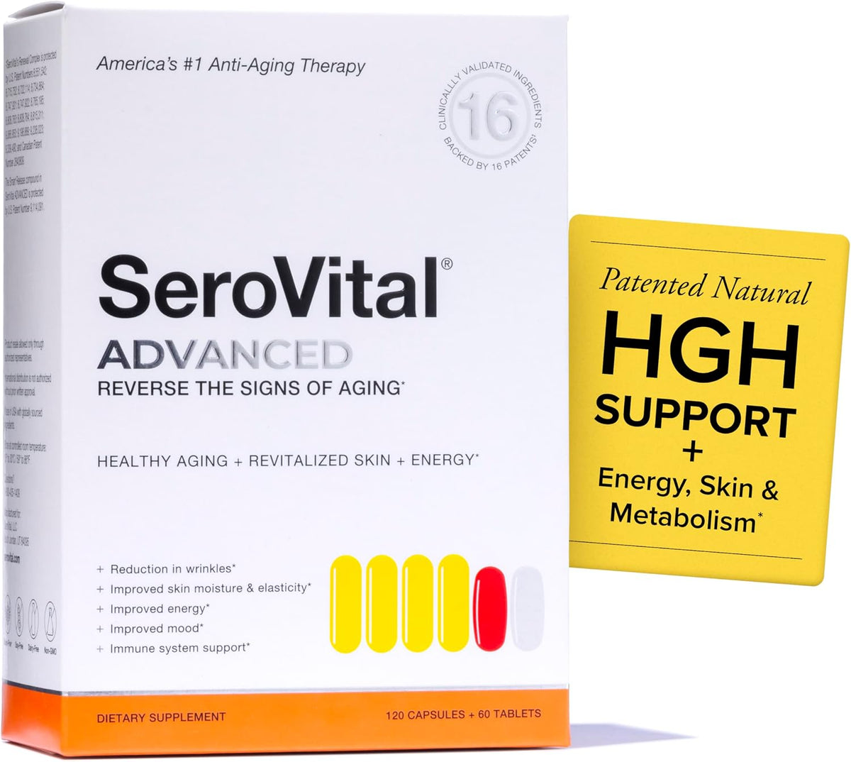 SeroVital Advanced – Daily Vitality, Energy & Skin Support System (120 Capsules + 60 Tablets)