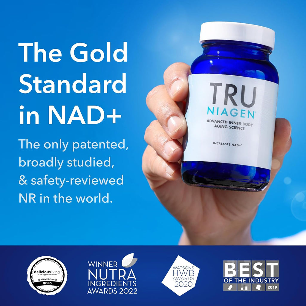 Tru Niagen 300mg NAD+ Booster – Cellular Energy & Healthy Aging Support (90 Vegetarian Capsules)