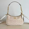 Coach Teri Shoulder Bag in Light Khaki Signature Canvas with Chain Strap