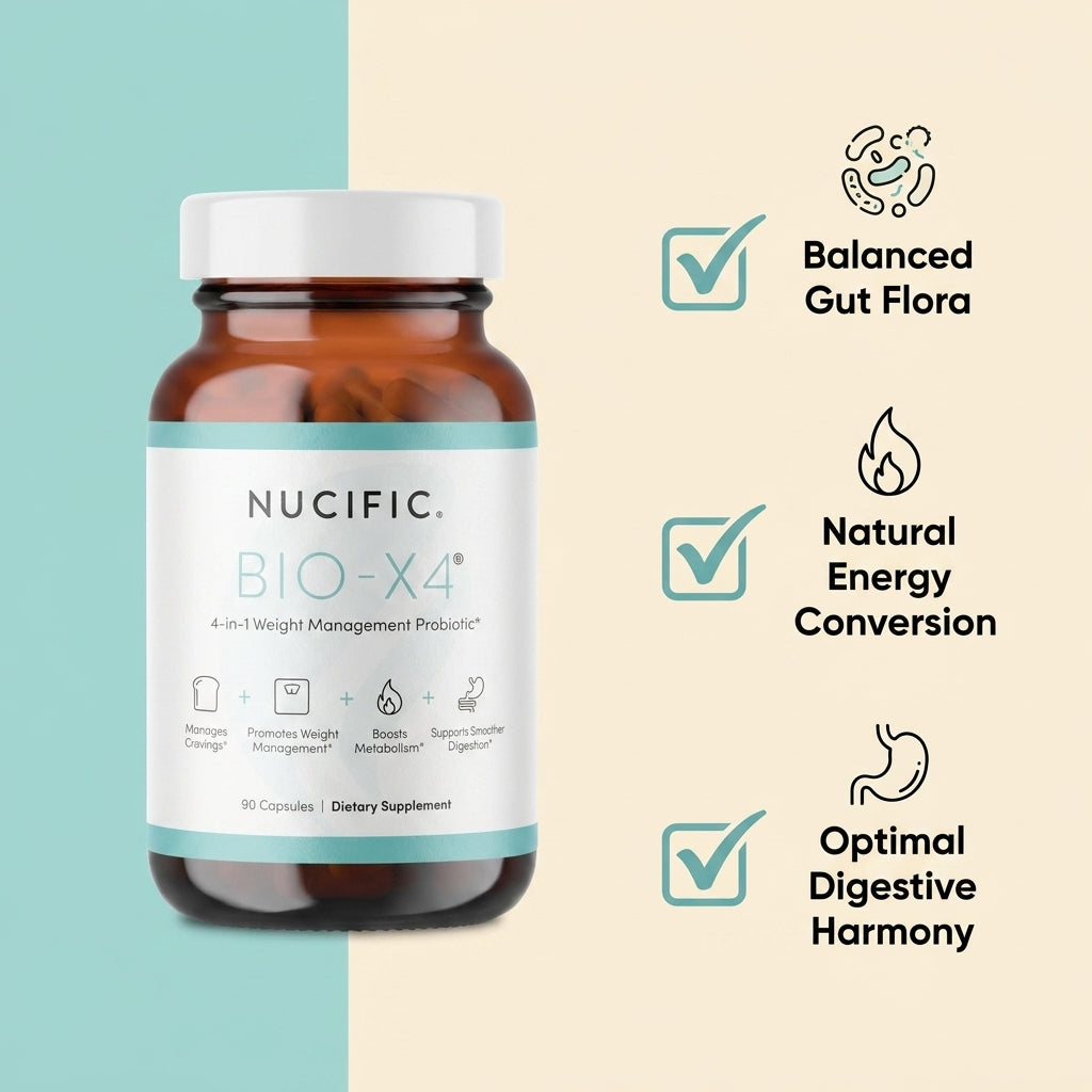 Nucific Bio-X4 – 4-in-1 Daily Probiotic & Metabolism Support (90 Capsules)