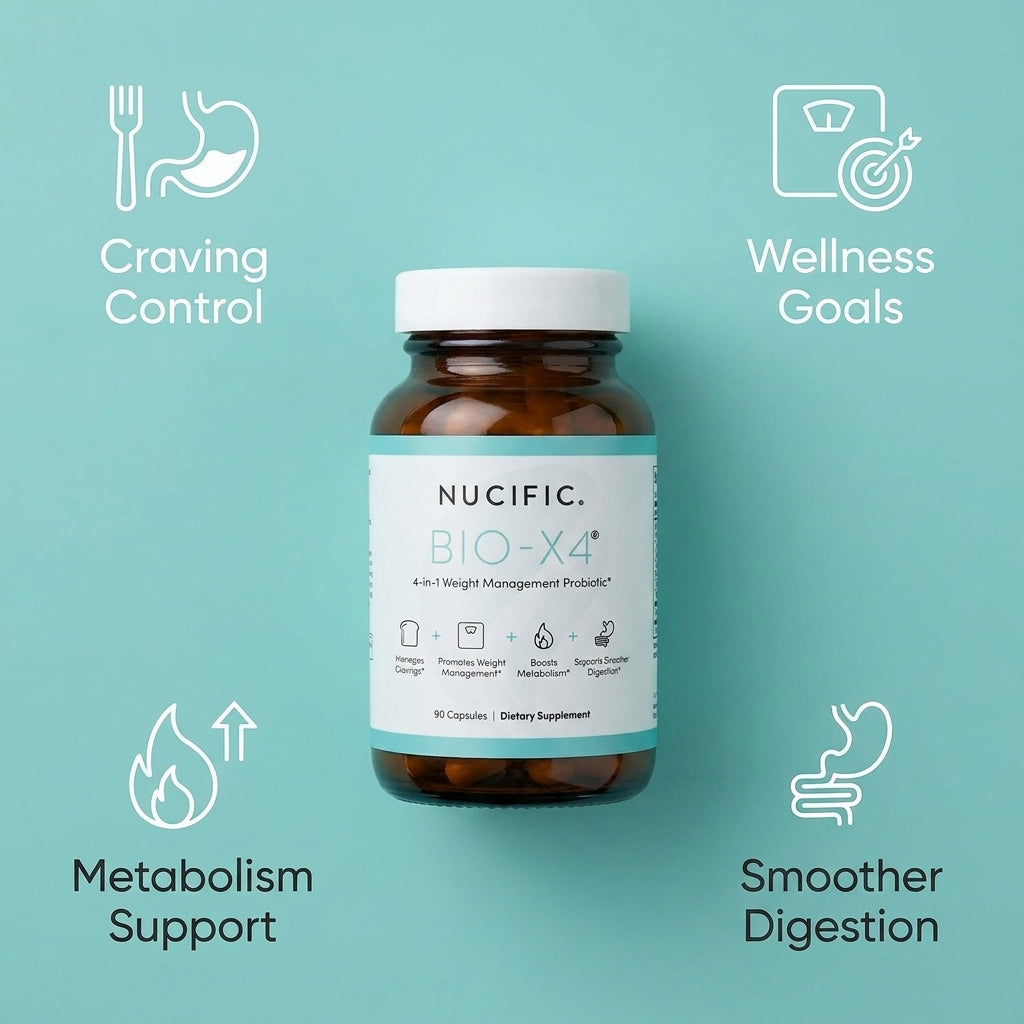 Nucific Bio-X4 – 4-in-1 Daily Probiotic & Metabolism Support (90 Capsules)
