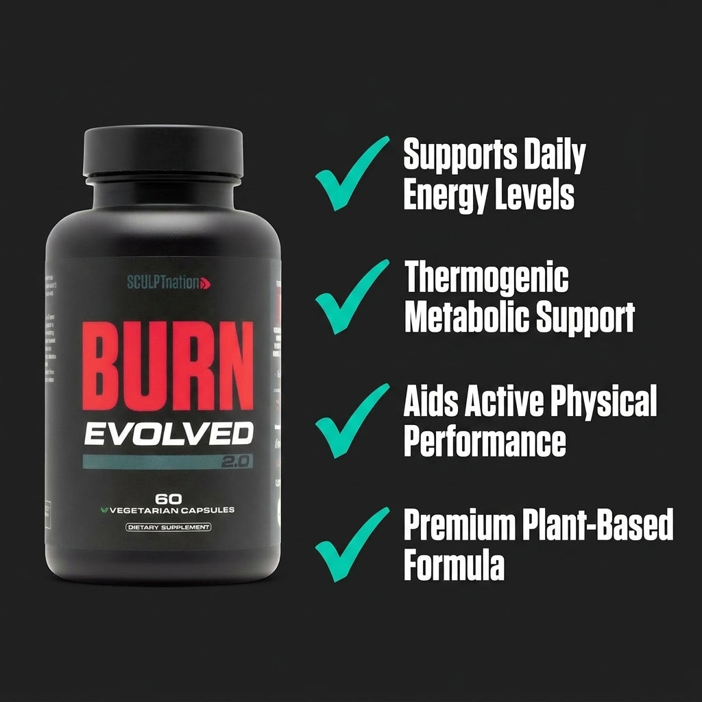 Sculpt Nation Burn Evolved 2.0 – Thermogenic Energy Support (60 Vegetarian Capsules)