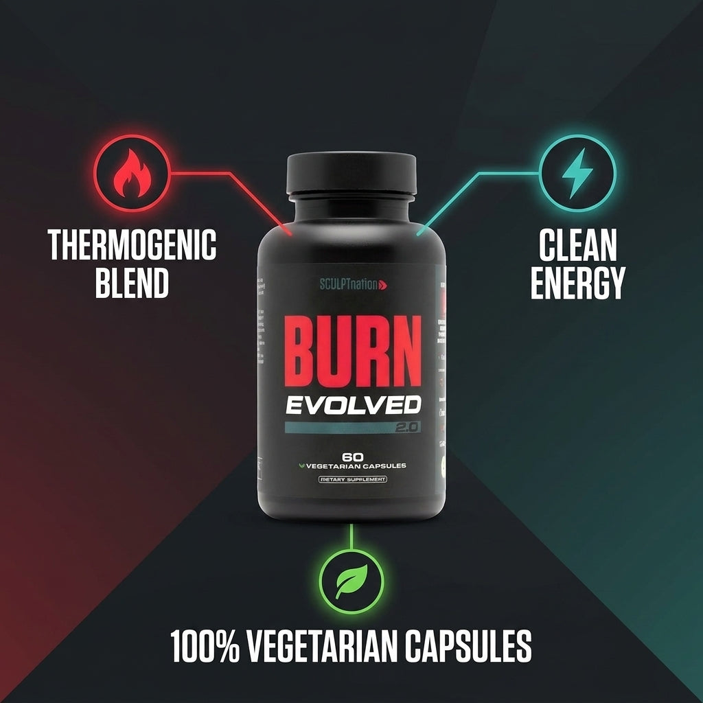 Sculpt Nation Burn Evolved 2.0 – Thermogenic Energy Support (60 Vegetarian Capsules)