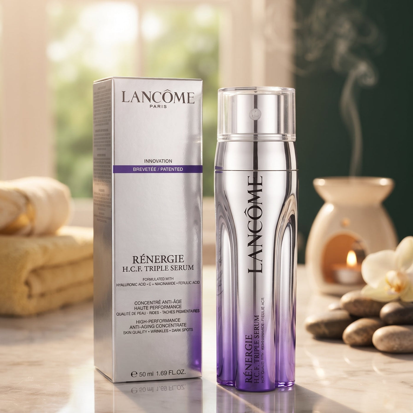 NEW Lancôme Rénergie H.C.F. Triple Serum 1.69 oz / 50ml Anti-Aging Face Serum with Box Authentic