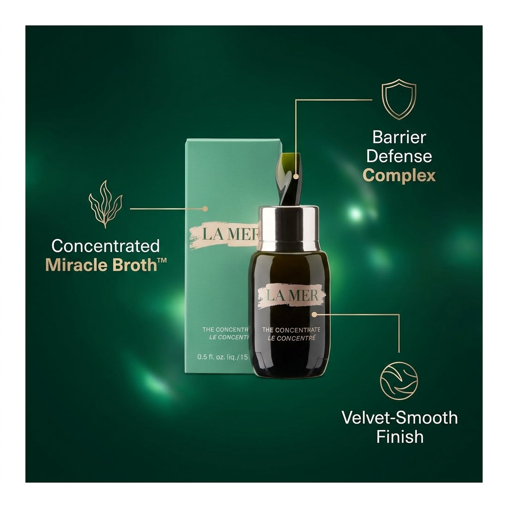 La Mer The Concentrate Serum – Barrier Support & Skin Soothing Fluid (0.5 fl oz / 15 ml)