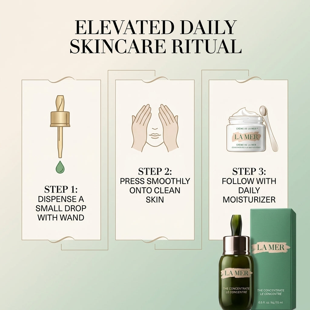 La Mer The Concentrate Serum – Barrier Support & Skin Soothing Fluid (0.5 fl oz / 15 ml)