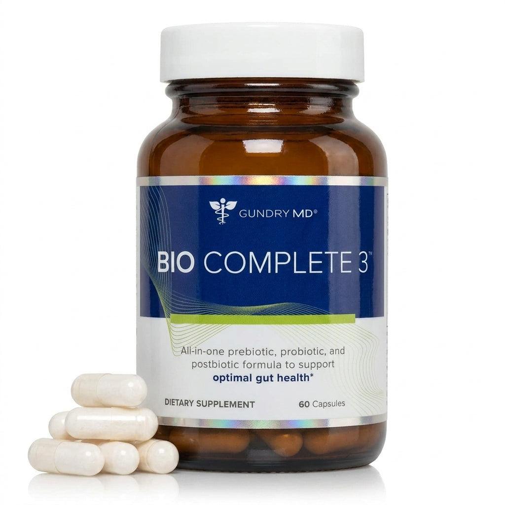 Bio Complete 3 – 3-in-1 Prebiotic, Probiotic & Postbiotic Gut Support (60 Capsules / 30-Day Supply)