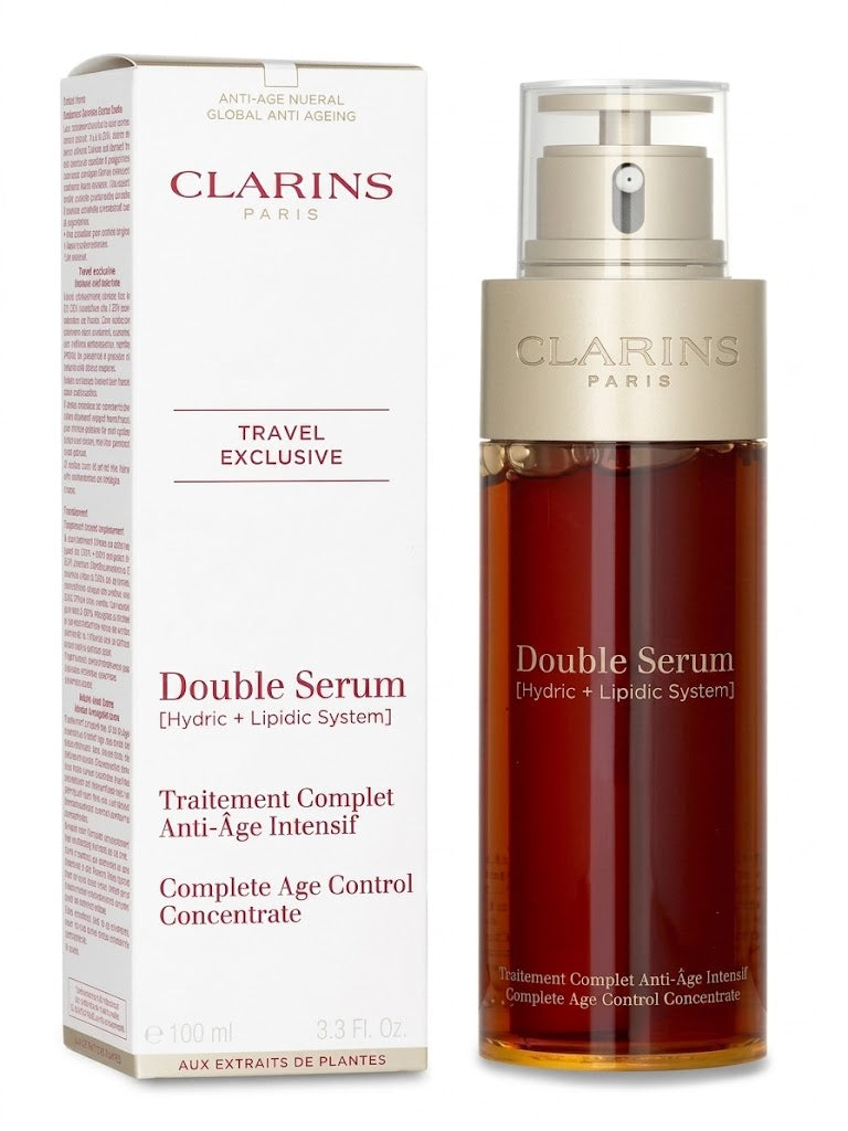 Clarins Double Serum 100ml / 3.3oz – Hydric + Lipidic System – New & Sealed Pack