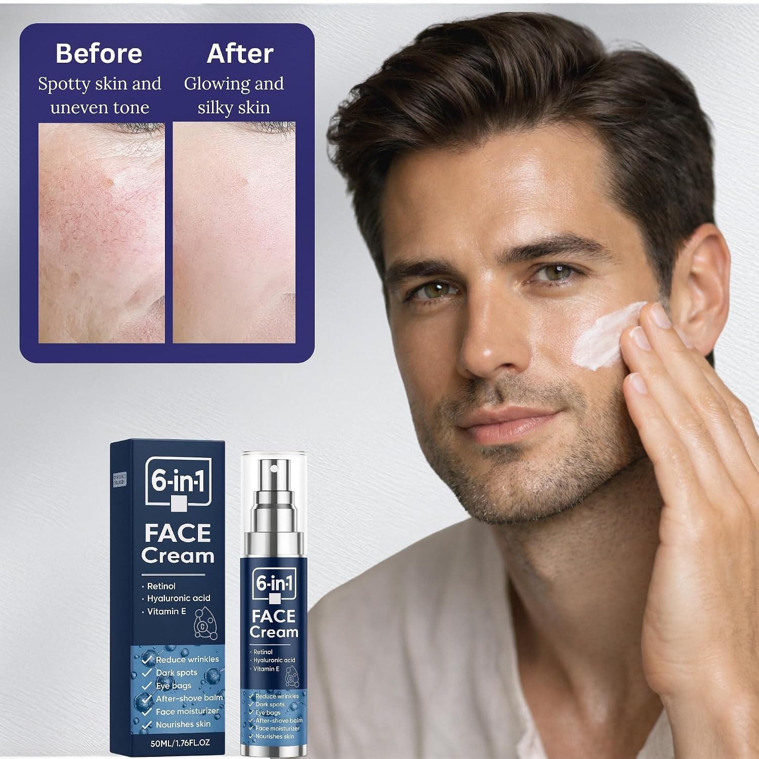 Men's 6-in-1 Advanced Facial Skin Ritual – Smoothing & Brightening Serum