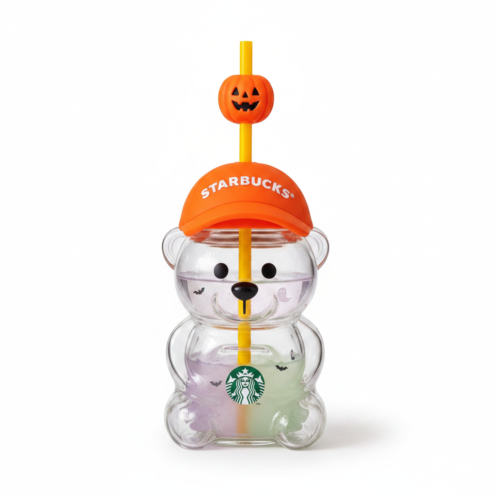Starbucks Bearista Bear Glass Tumbler – Halloween Edition