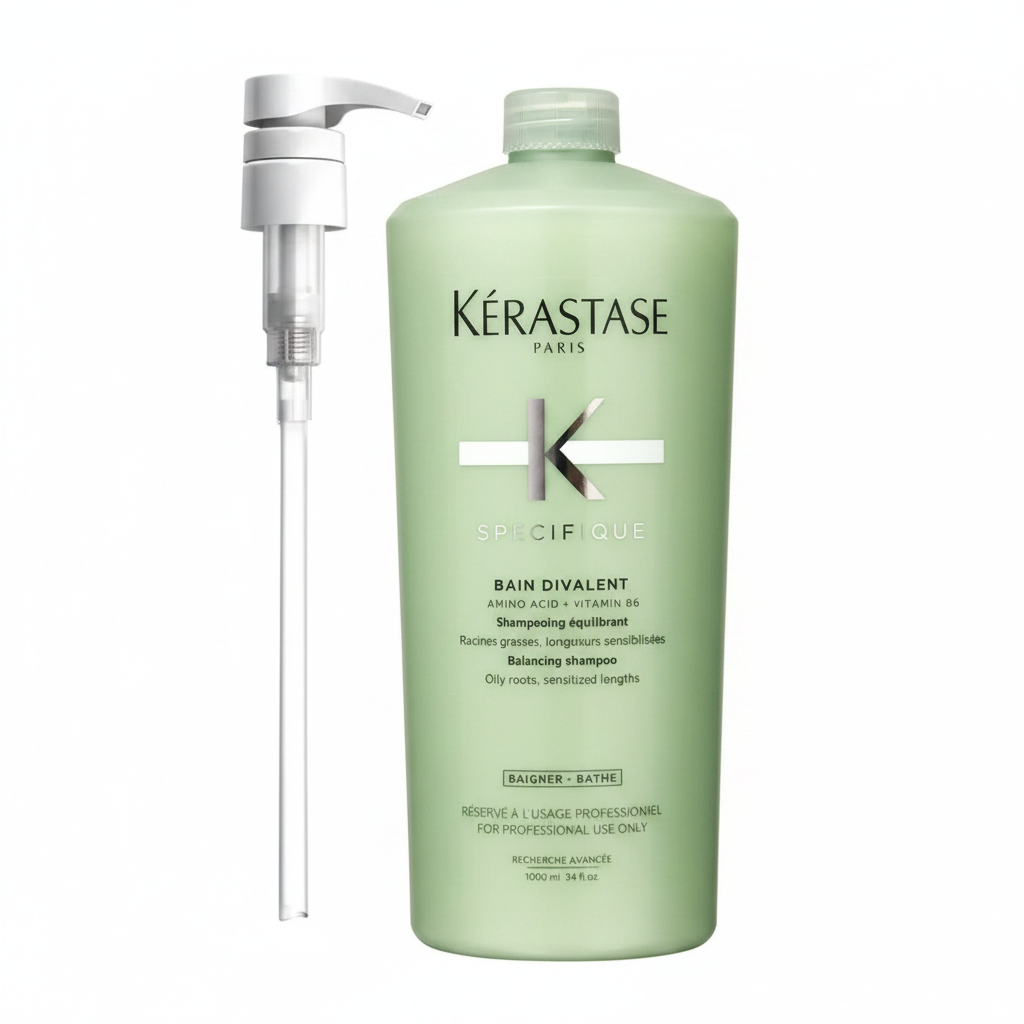 Kerastase Specifique Bain Divalent Balancing Shampoo 1000ml / 34oz with Pump for Oily Roots & Sensitized Lengths