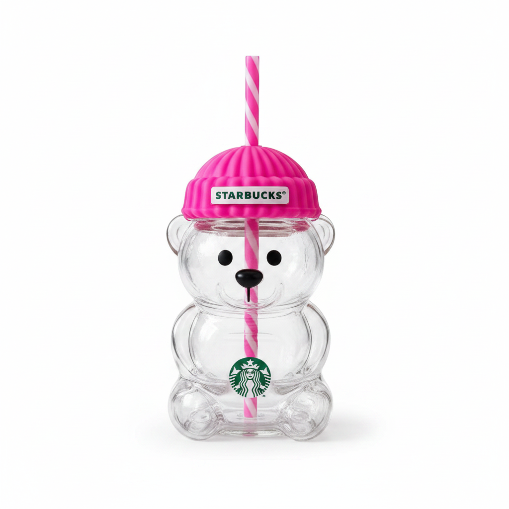 Starbucks Bearista Bear Glass Tumbler – Rose Red Edition