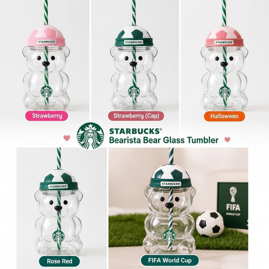 Starbucks Bearista Bear Glass Tumbler – FIFA World Cup Edition