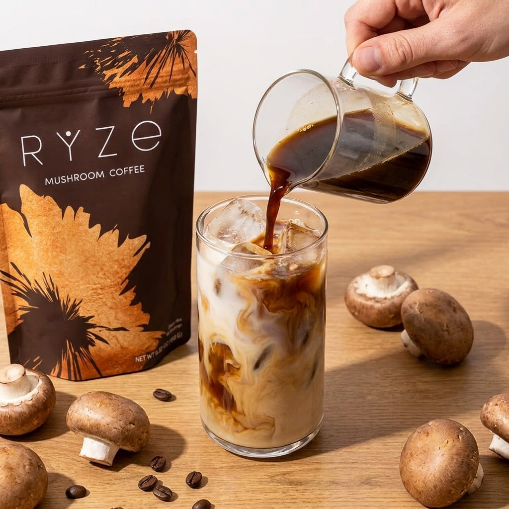 RYZE Organic Mushroom Coffee – Smooth Daily Energy & Focus Blend (30 Servings)