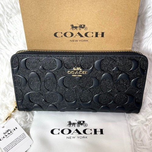 COACH Boxed Long Zip Around Wallet Signature Leather F53834 – New with Box