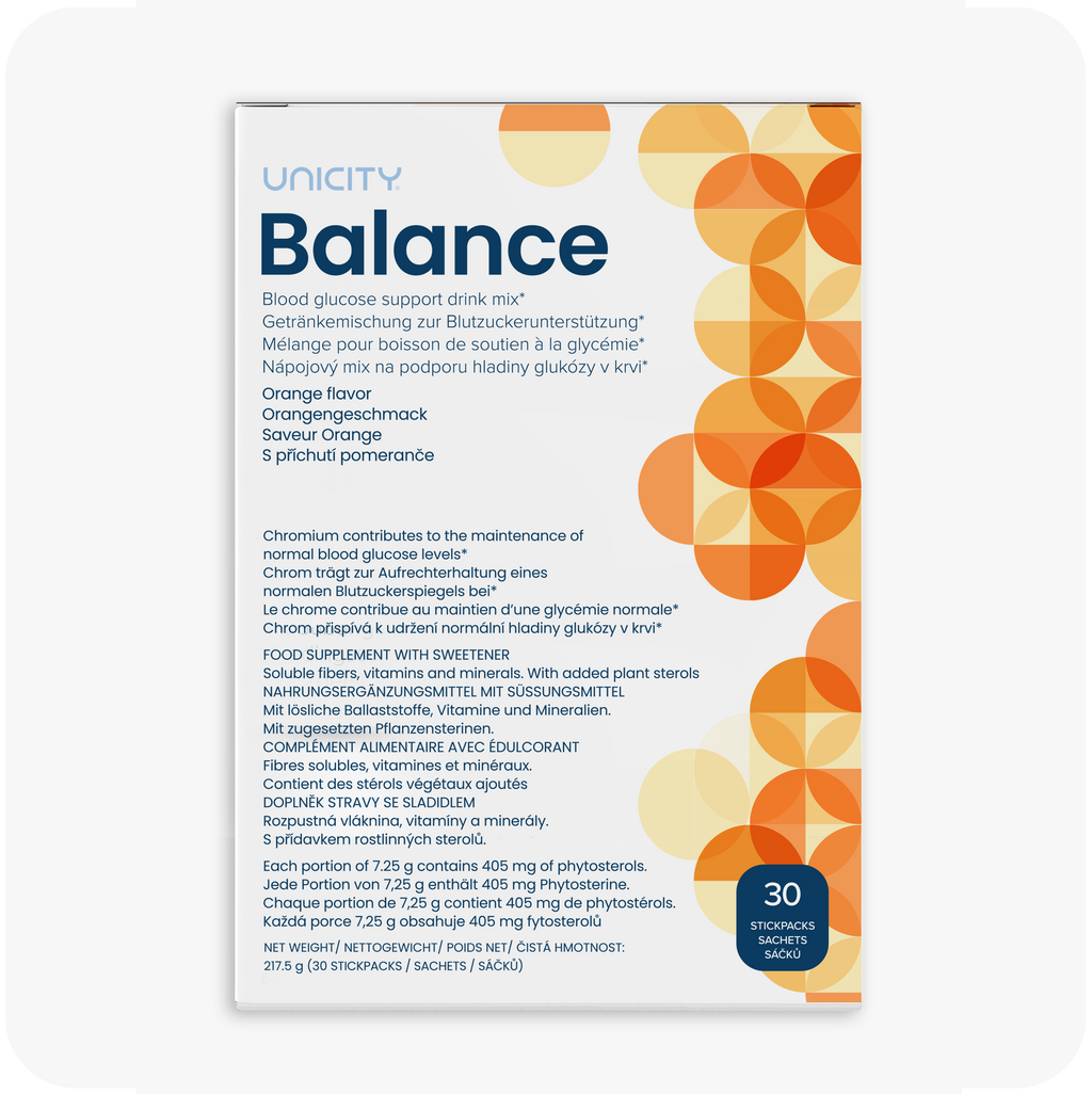 Unicity Balance – Natural Orange Fiber & Daily Wellness Drink Mix (30 Stick Packs)