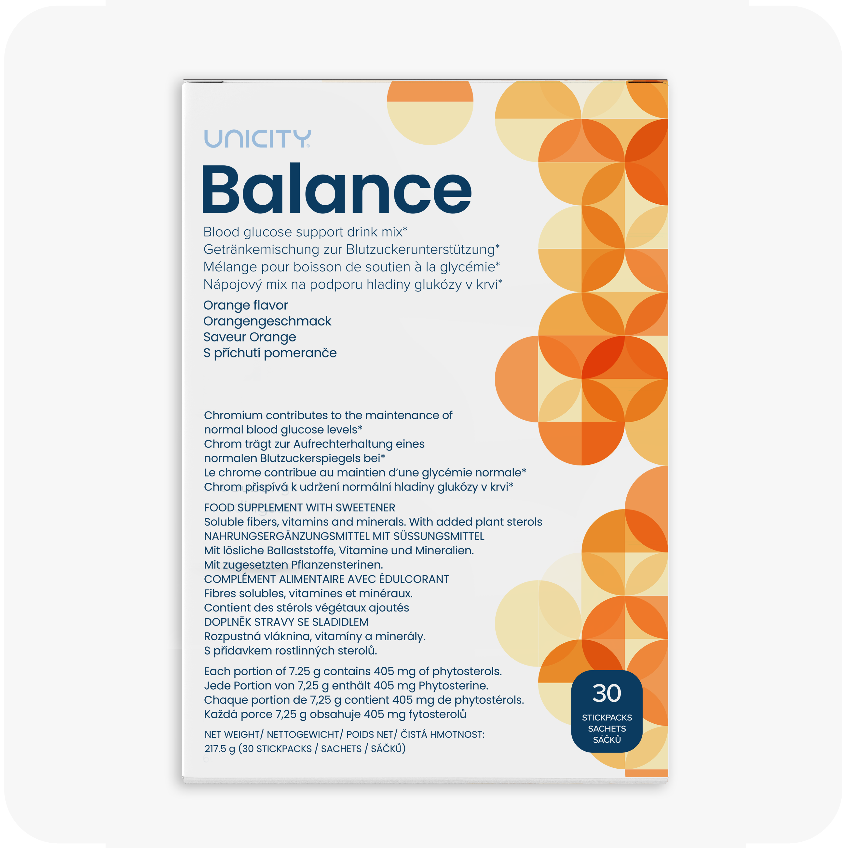 Unicity Balance – Natural Orange Fiber & Daily Wellness Drink Mix (30 Stick Packs)